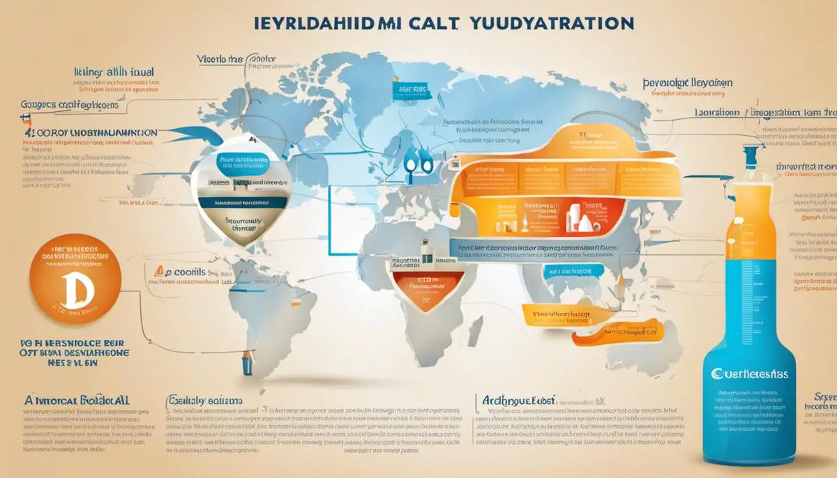 A diagram showing the importance of hydration for digestive health