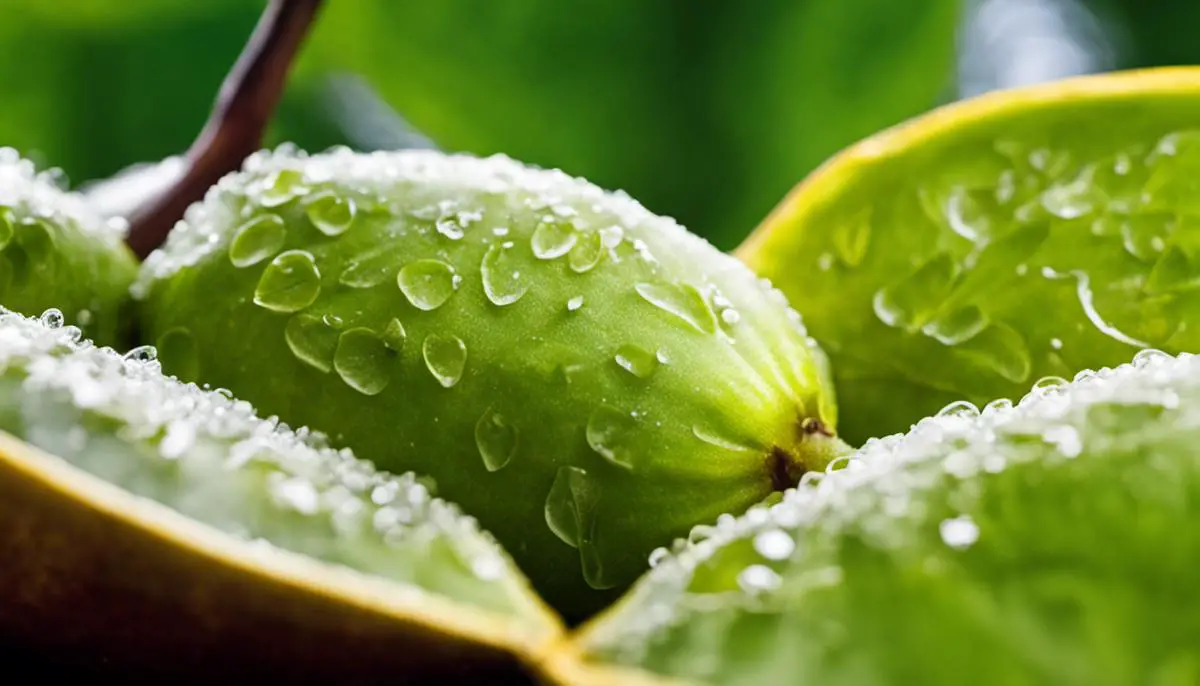 A close-up image of star fruit.