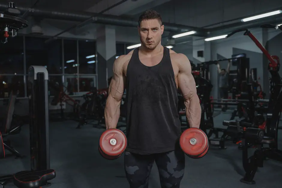 Man lifting weights in a gym.