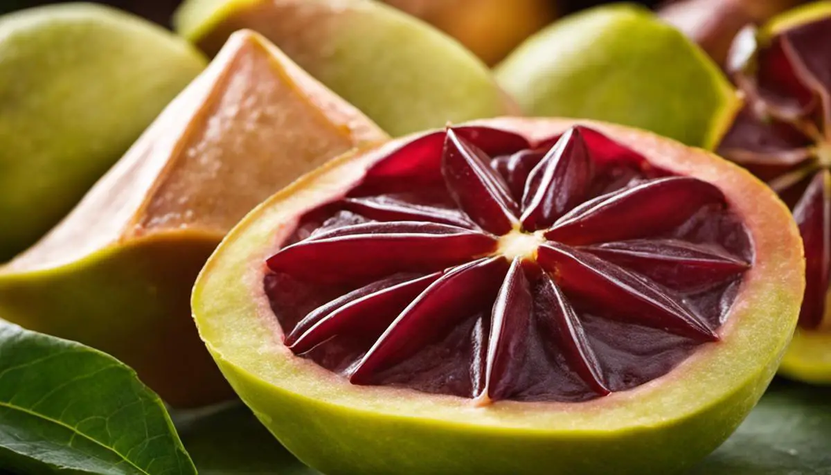 Image of a carambola fruit, showcasing its antioxidant-rich properties