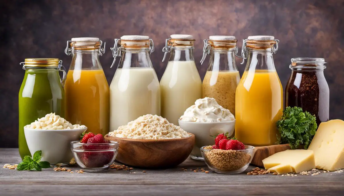 Image of various dairy substitutes for someone following a dairy-free diet.