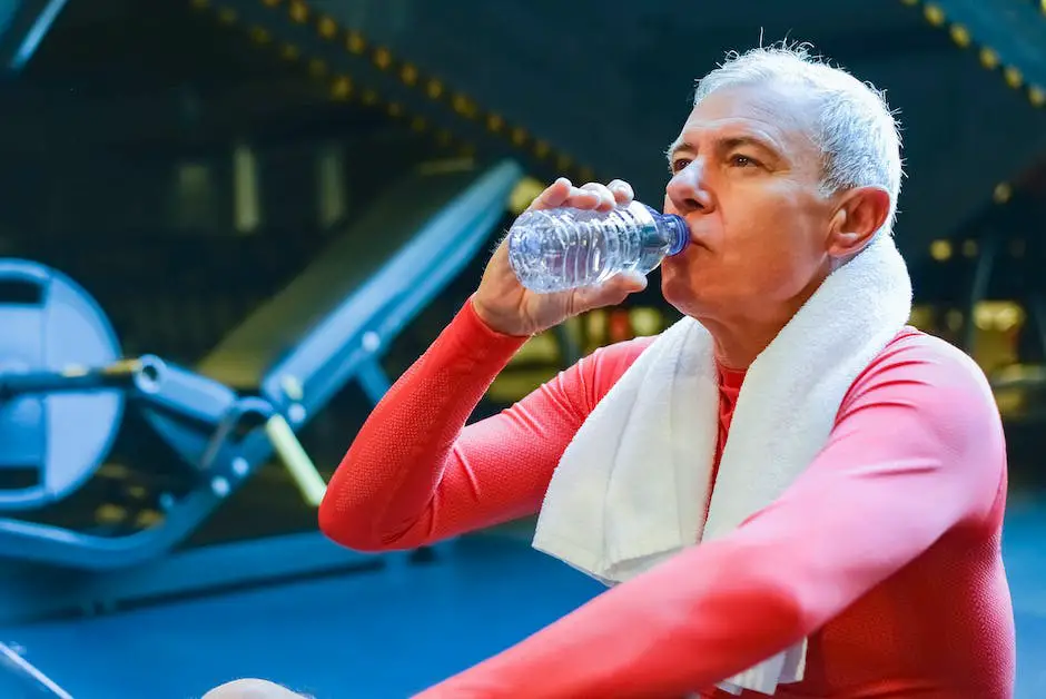 Illustration showing an elderly person drinking water from a glass