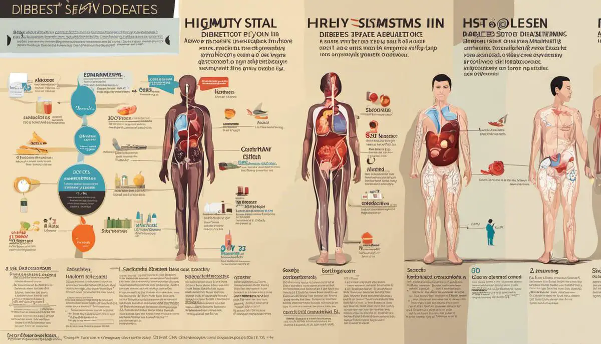An image showing different types of diabetes, their symptoms, and their prevalence in the population.