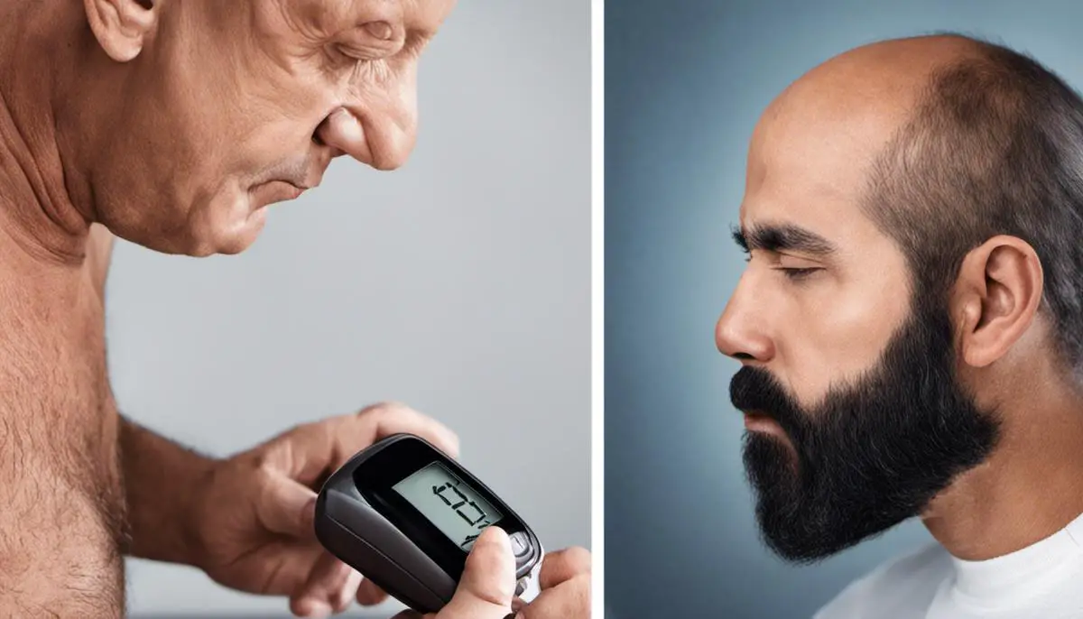 Image depicting the relationship between diabetes and male pattern baldness