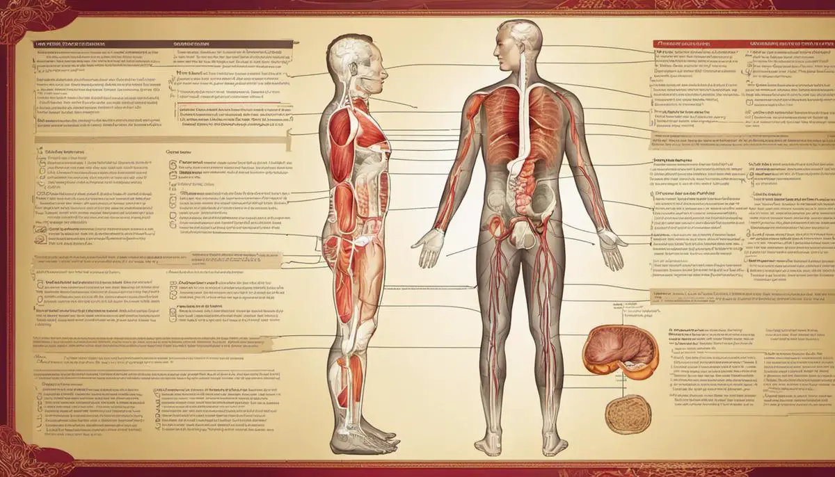 Diagram illustrating the digestive system and the potential benefits of abdominal massage