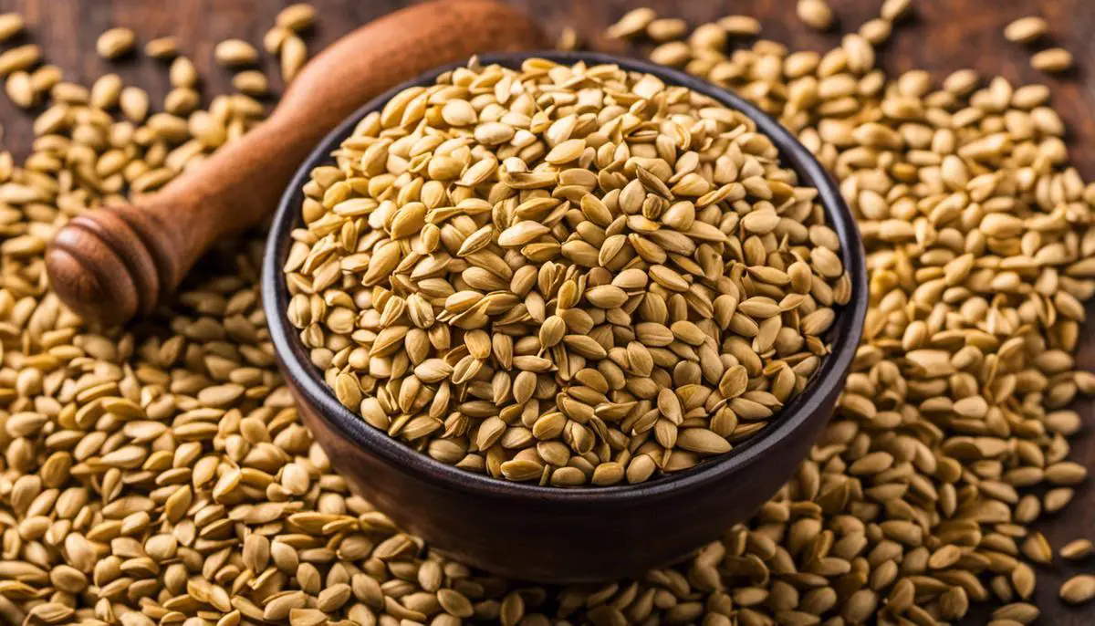 Bowl of fenugreek seeds, representing fenugreek as a herbal remedy for milk enhancement