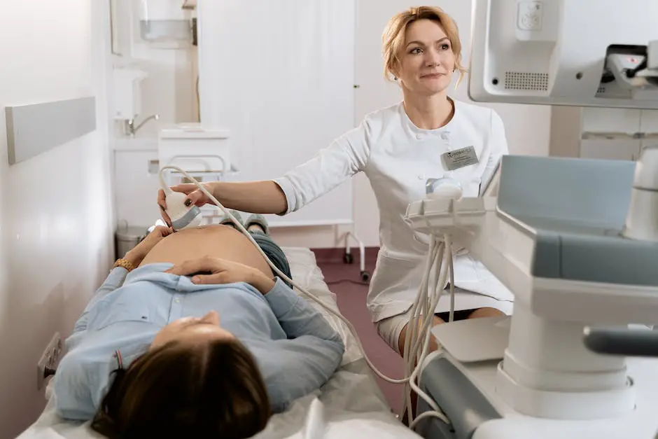 Image of a pregnant woman undergoing genetic testing during pregnancy