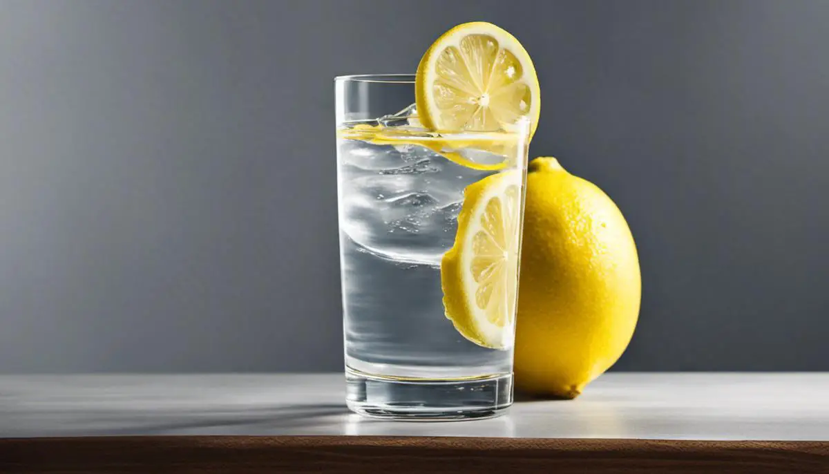 A glass of water with a lemon slice, representing the importance of hydration before meals