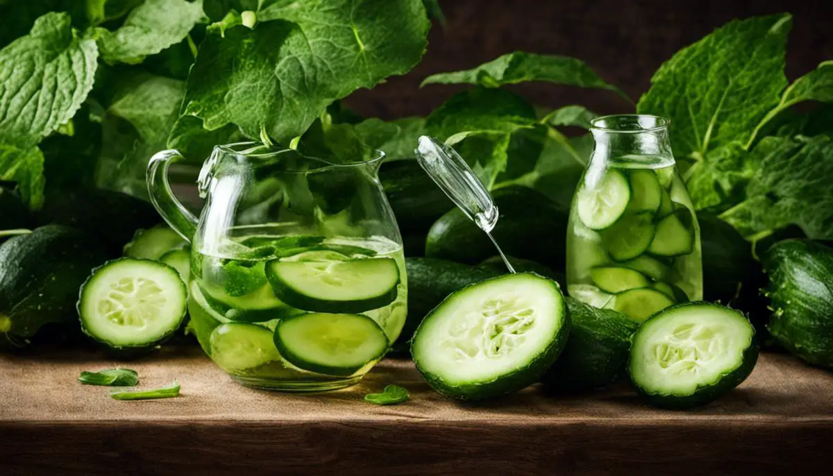 Image illustrating the dual benefits of hydration and inflammation management with cucumbers