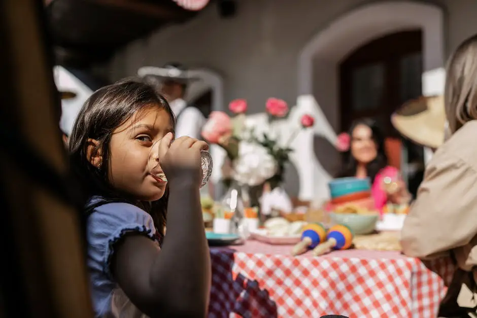 Image depicting a child drinking water with a smiling face.