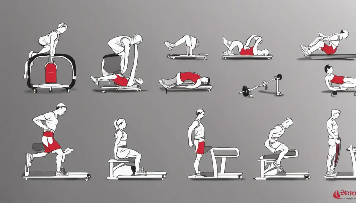 Image depicting different lower back exercises for pain management and prevention.