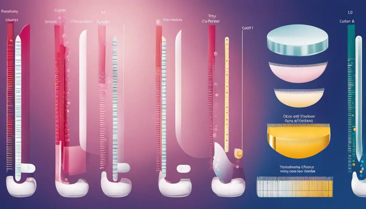 Illustration of different types of ovulation test strips