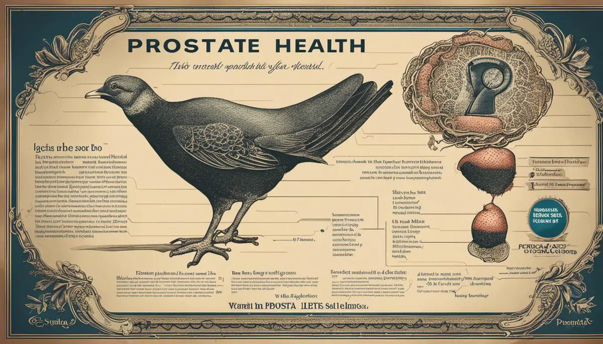 Illustration of a prostate gland with text 'Prostate Health'