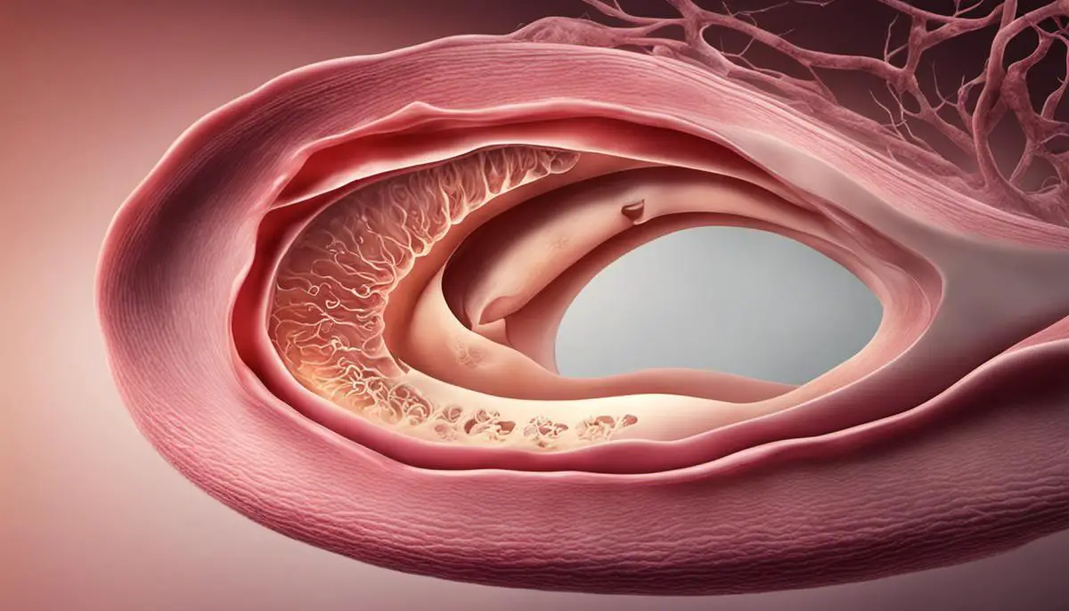 Illustration of a retroverted uterus, depicting its backward tilt.