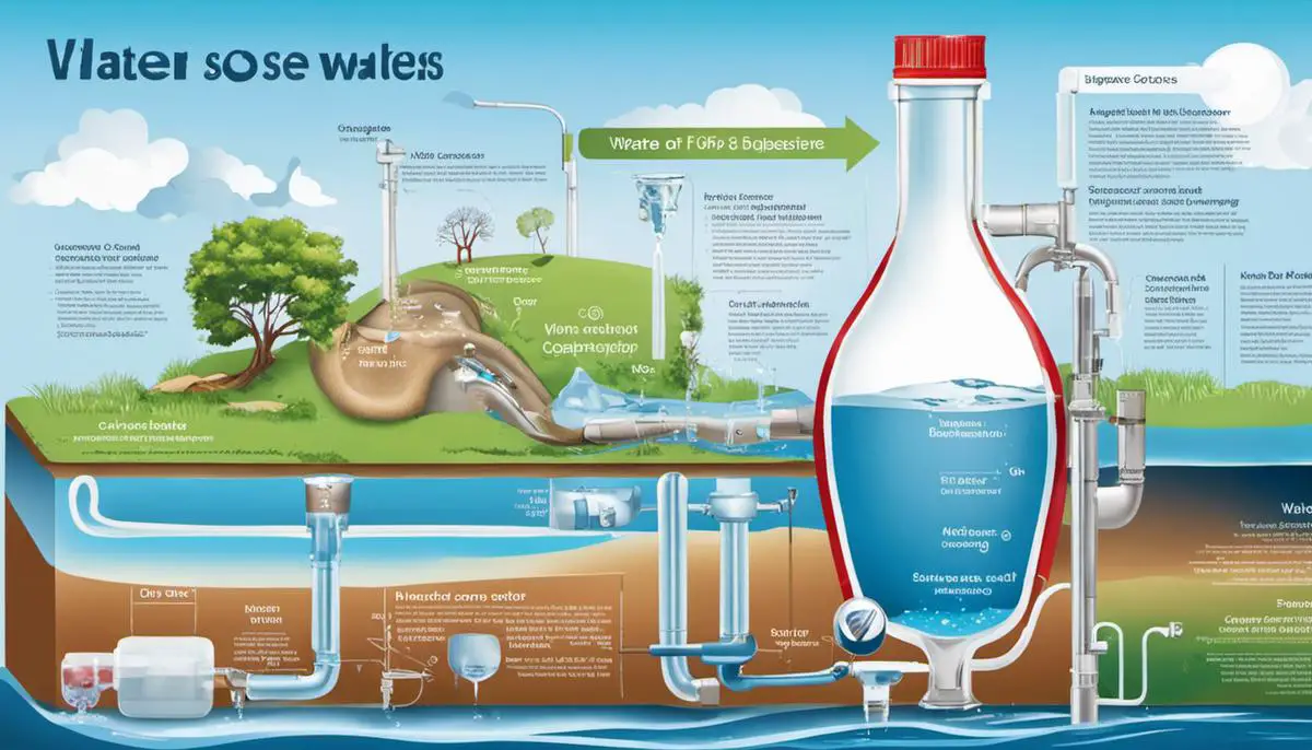 Image showing various sources of water and its importance in the digestive process