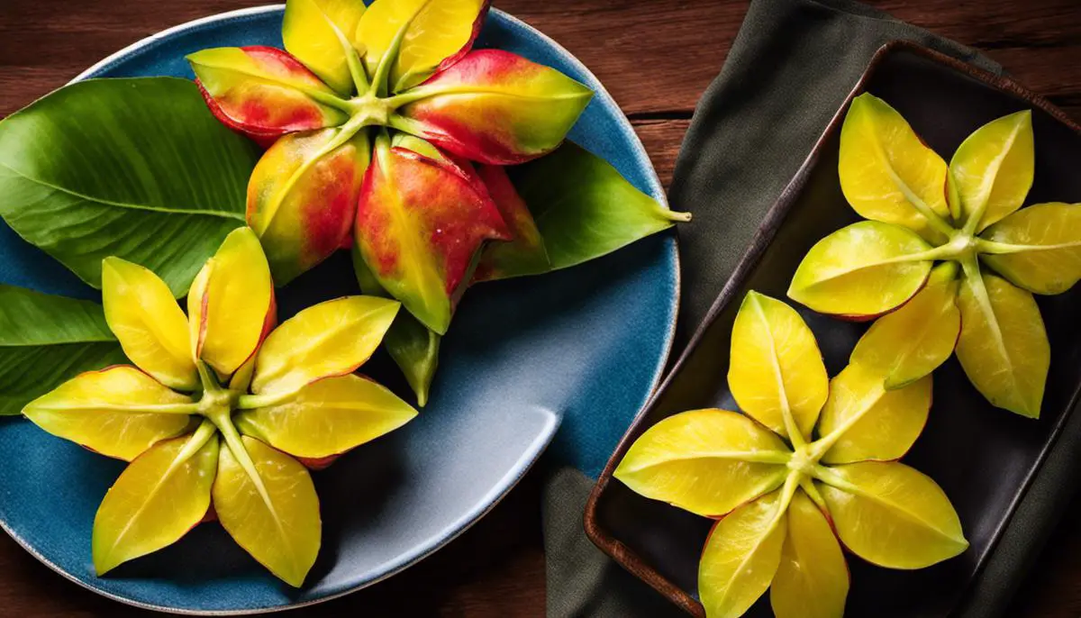 A vibrant image of star fruit on a plate, showcasing its tropical appeal for a healthy diet.