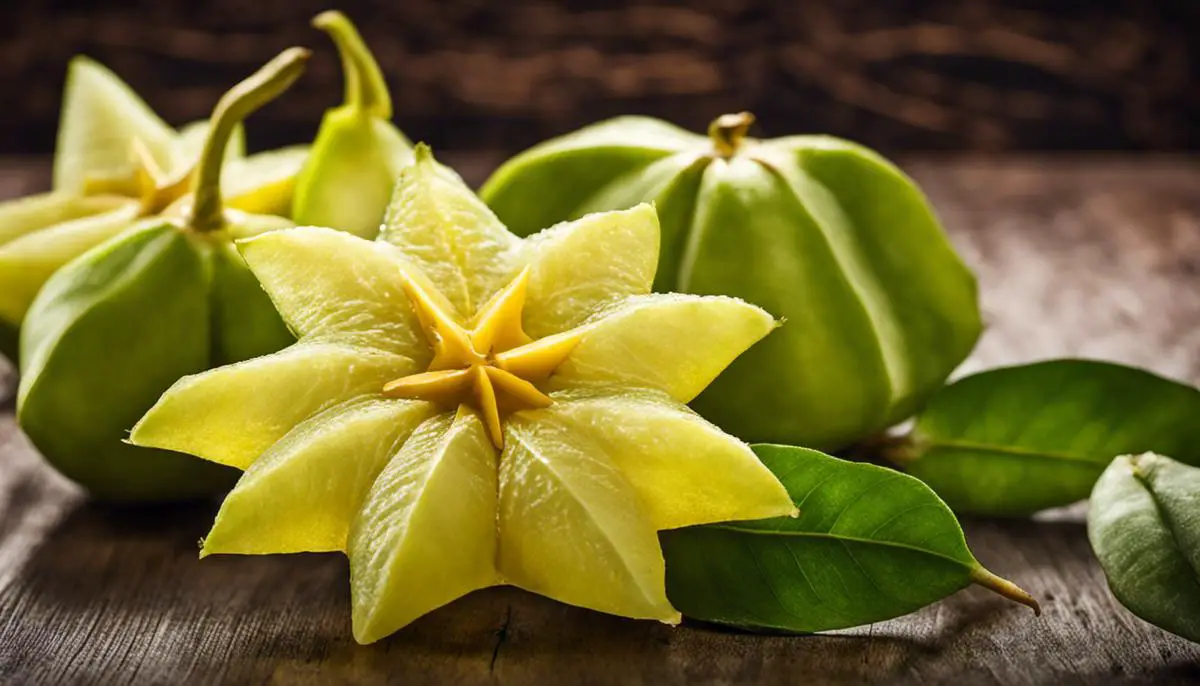 Image of star fruit, showcasing its distinctive star shape when sliced crosswise