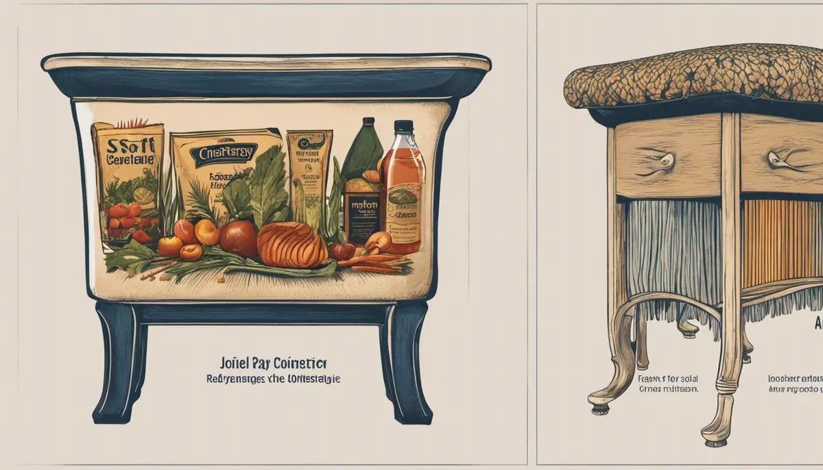 Illustration of different stool consistencies ranging from hard to soft, representing the impact of dietary factors and dehydration on stool consistency.