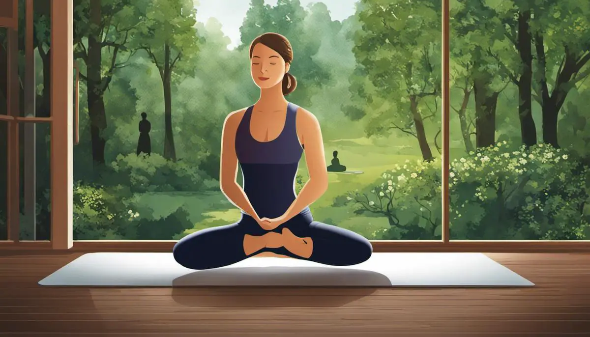 Illustration of a person doing yoga, promoting stroke risk reduction