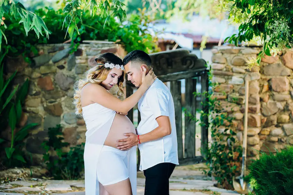 Digital illustration depicting a couple, one holding a pregnant belly and the other showing signs of discomfort.