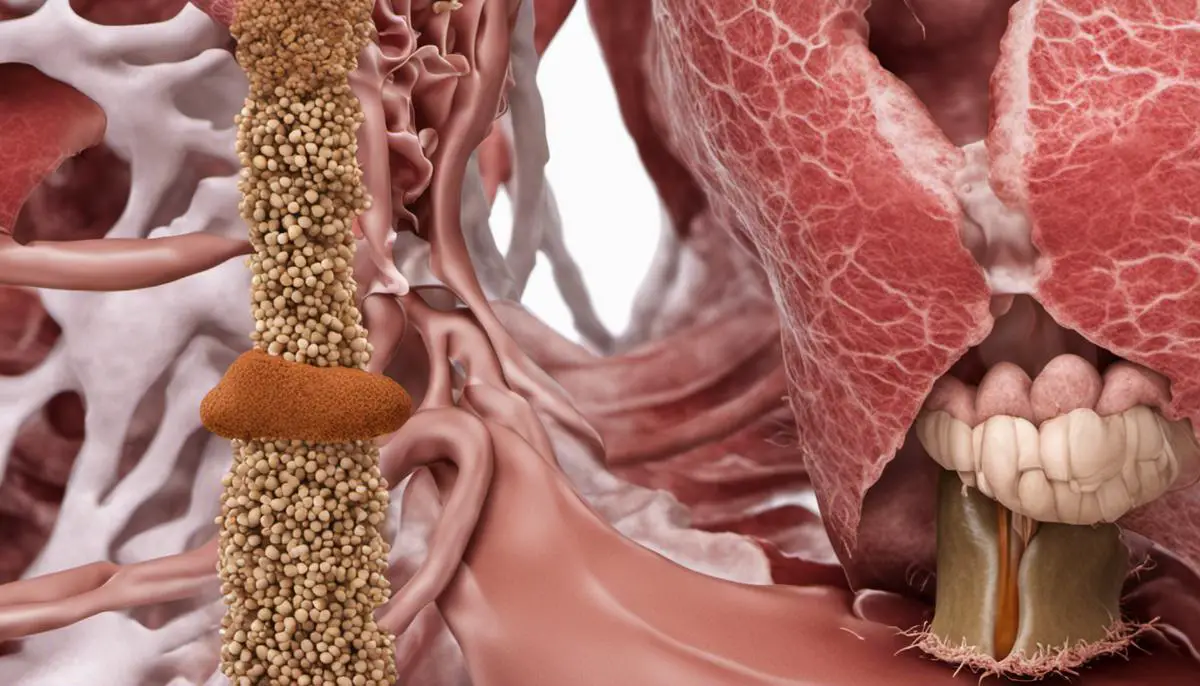 Image depicting thyroid disorders and chronic constipation, illustrating the relationship between the thyroid gland and the digestive system.