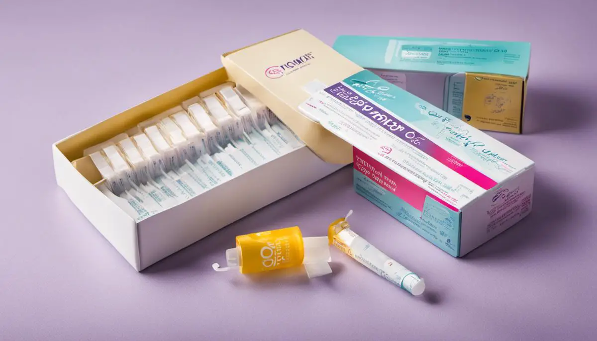 Image of ovulation test strips and a pregnancy test box